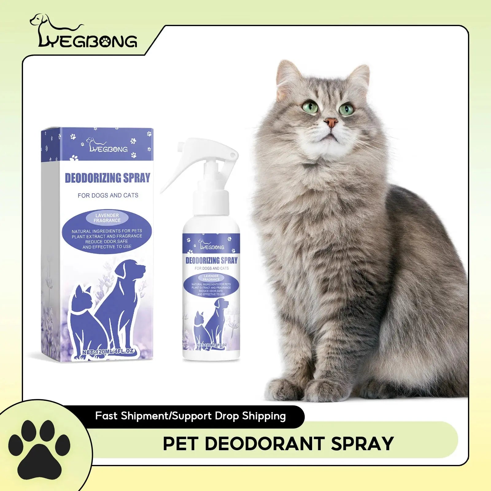 Pet Deodorant Spray for Cats & Dogs - Kitten Puppy Bad Breath Freshener Long-Lasting Perfume Odor Remover Pet Cleaning Supplies WLP Company