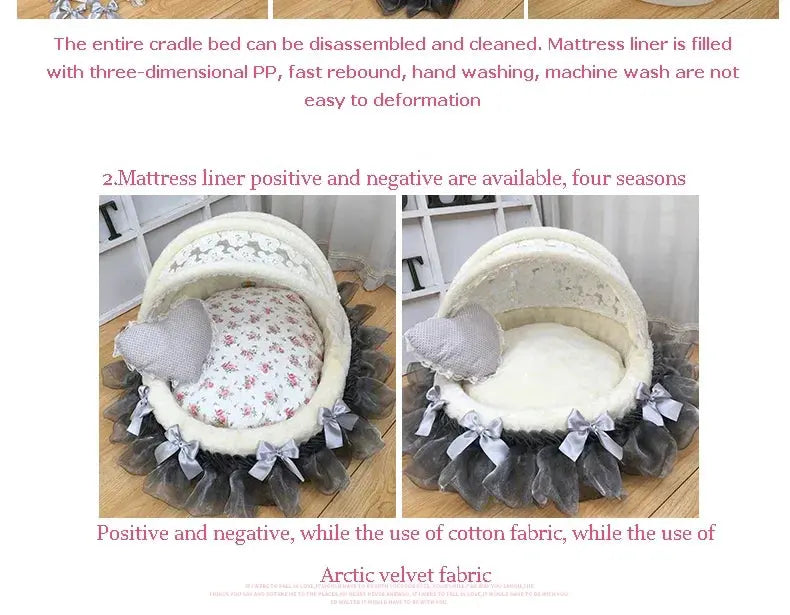 High-End Comfort Luxury Pet Bed - Coral Velvet Cradle with Aluminum Bracket WLP Company
