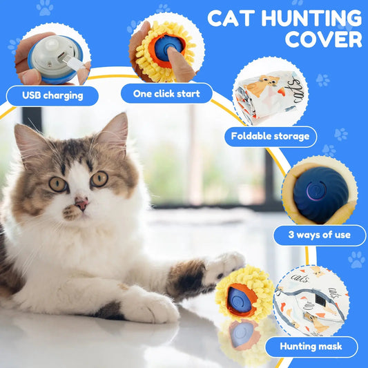 cat toy Cat Interactive Toy Ball in Pouch Fast Rolling Hide Automatic Moving Bouncing Pet Smart Toy Interactive Kitten Indoor Ball WLP Company