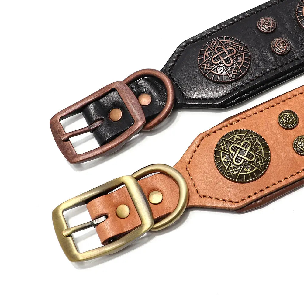 Genuine Leather Dog Collar for French Bulldog Labrador WLP Company