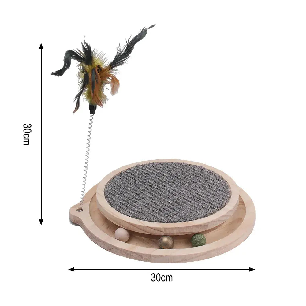 Cat Scratcher Cat Natural Sisal Scratching Pad Kitten Interactive Toy with Ball Track Ball for Chasing Hunting Mental Physical WLP Company
