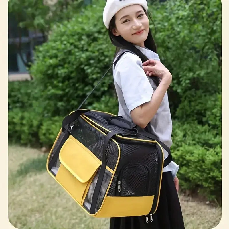 Pets Cat Dog Carrier Soft-Sided Pet Travel Carrier Multi-Sided Breathable Small Dog Cat Outdoor Tent Carrier Outgoing Handbag WLP Company