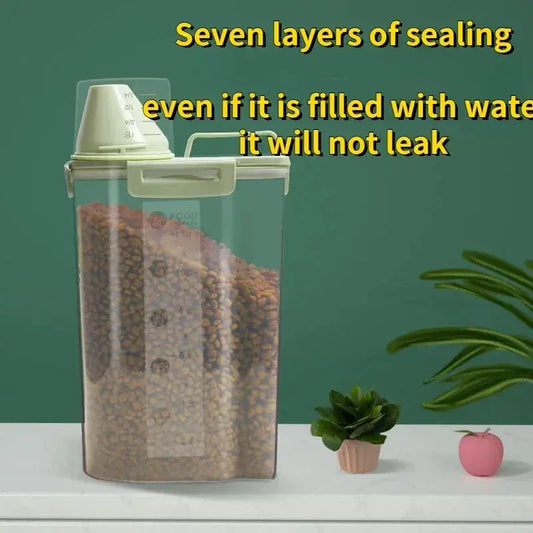 1.5kg/2kg Pet Food Storage Container Cat Food Bin Airtight Moisture Proof Dog Food Bucket Fish Food Container Cat Food Canister WLP Company