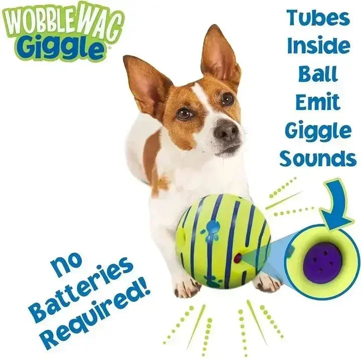 Pet Dog Toy Ball Wobble Wag Giggle Sound-Emitting Glow Ball Interactive Dog Toy Funny Indoor or Outdoor Play Agility Training WLP Company