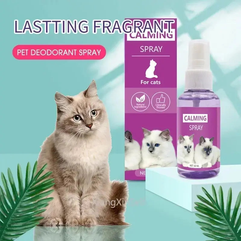60ml Calming Spray Feline Anti-Stress Pheromone Emotional Soothing Spray Health Cleaning Supplies for Cats WLP Company