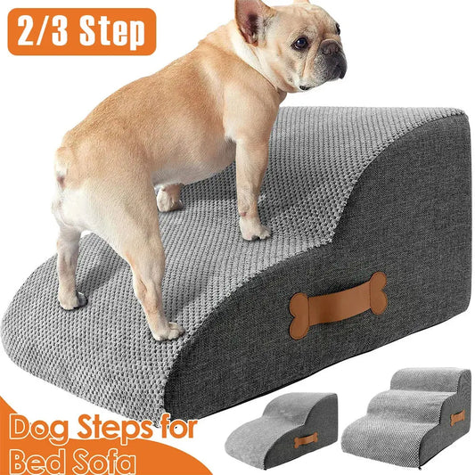 2/3 Step Dog Ramp Stair Pineapple Velvet Small Dog Stair with Sponge Filling and Nonslip Bottom Safe Pet Supplies for Cat Puppy WLP Company
