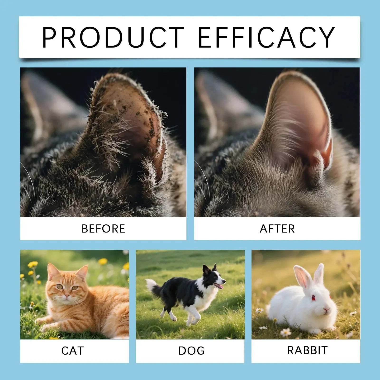 Pet Ear Drops - 60ml Gentle Cleaner for Cats & Dogs, Remove Ear Wax, Soothe & Nourish Ears, Universal Ear Care Solution WLP Company