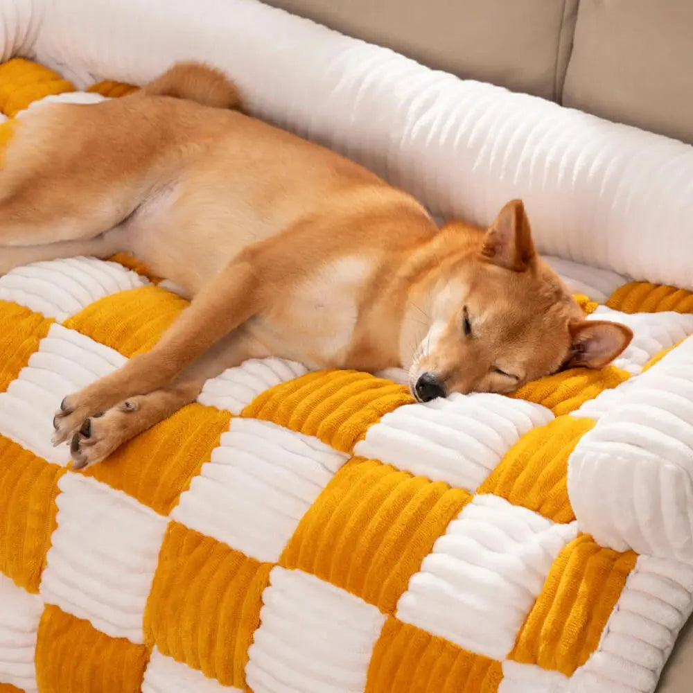 Plush Dog Bed Sofa Couch For Large Dogs Pet House Mat Warm Nest Beds Kennel Soft Cat Puppy Cushion Long Plush Blanket Sofa Cover WLP Company