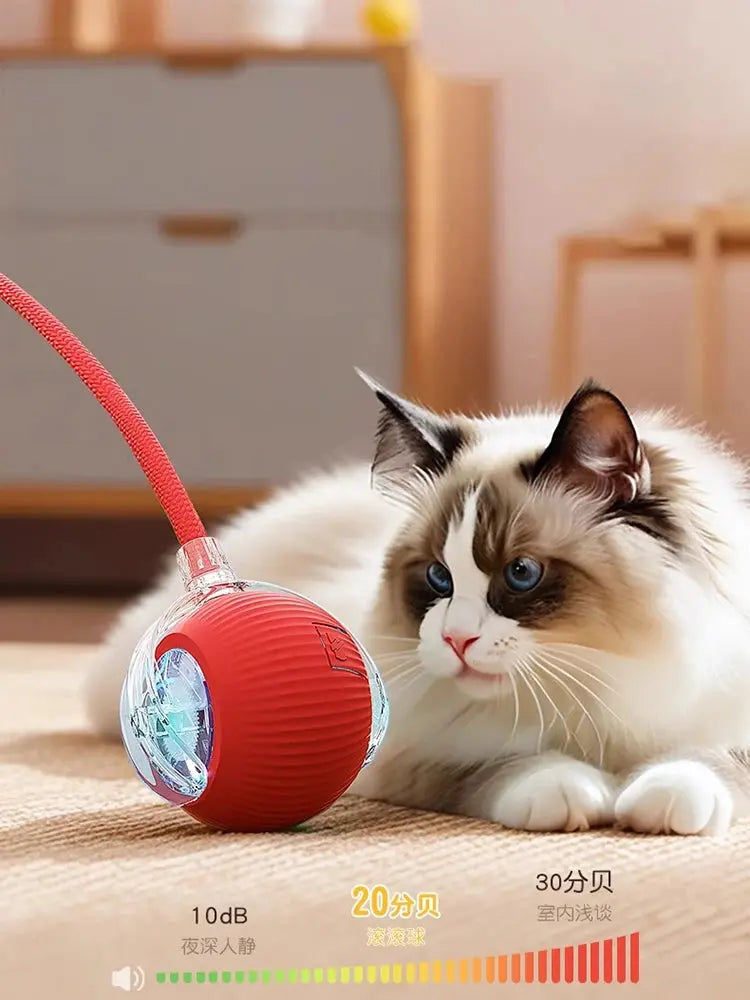Cat toys Cat Interactive Ball Toys Automatic Rolling Ball Faux Tail Rechargeable Smart Pet Electric Toy Dog Cat Training Imitate Mouse WLP Company