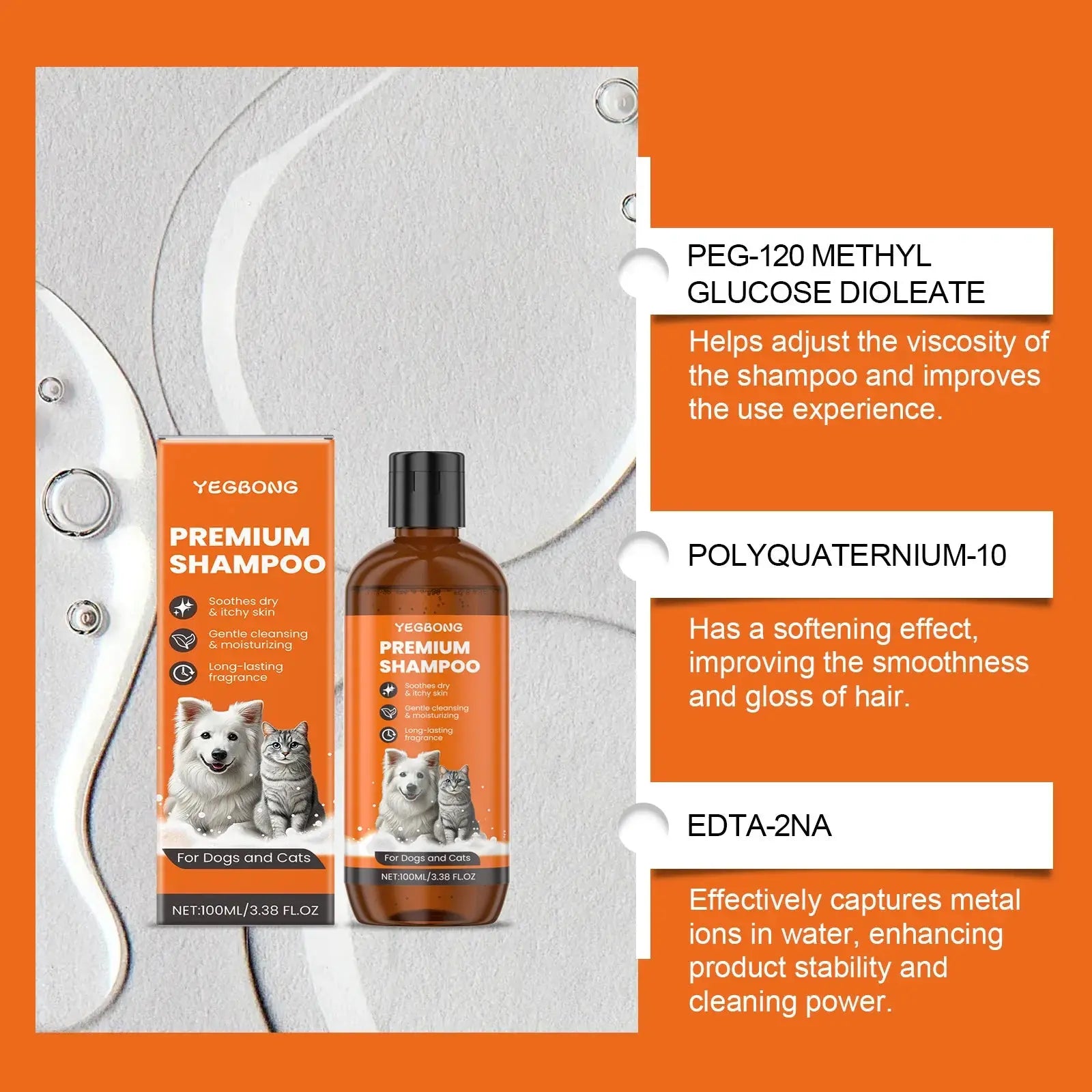 Natural Pet Shampoo for Dogs & Cats, Coconut Oil Derivative Formula WLP Company