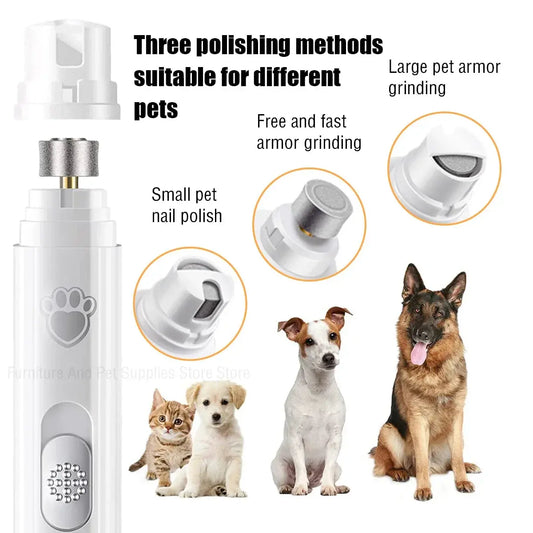Electric Dog Nail Grinder Pet Nail Clipper USB Rechargeable Pet Nail Trimmers Painless with Polisher Wheel for Small/Large Pets WLP Company