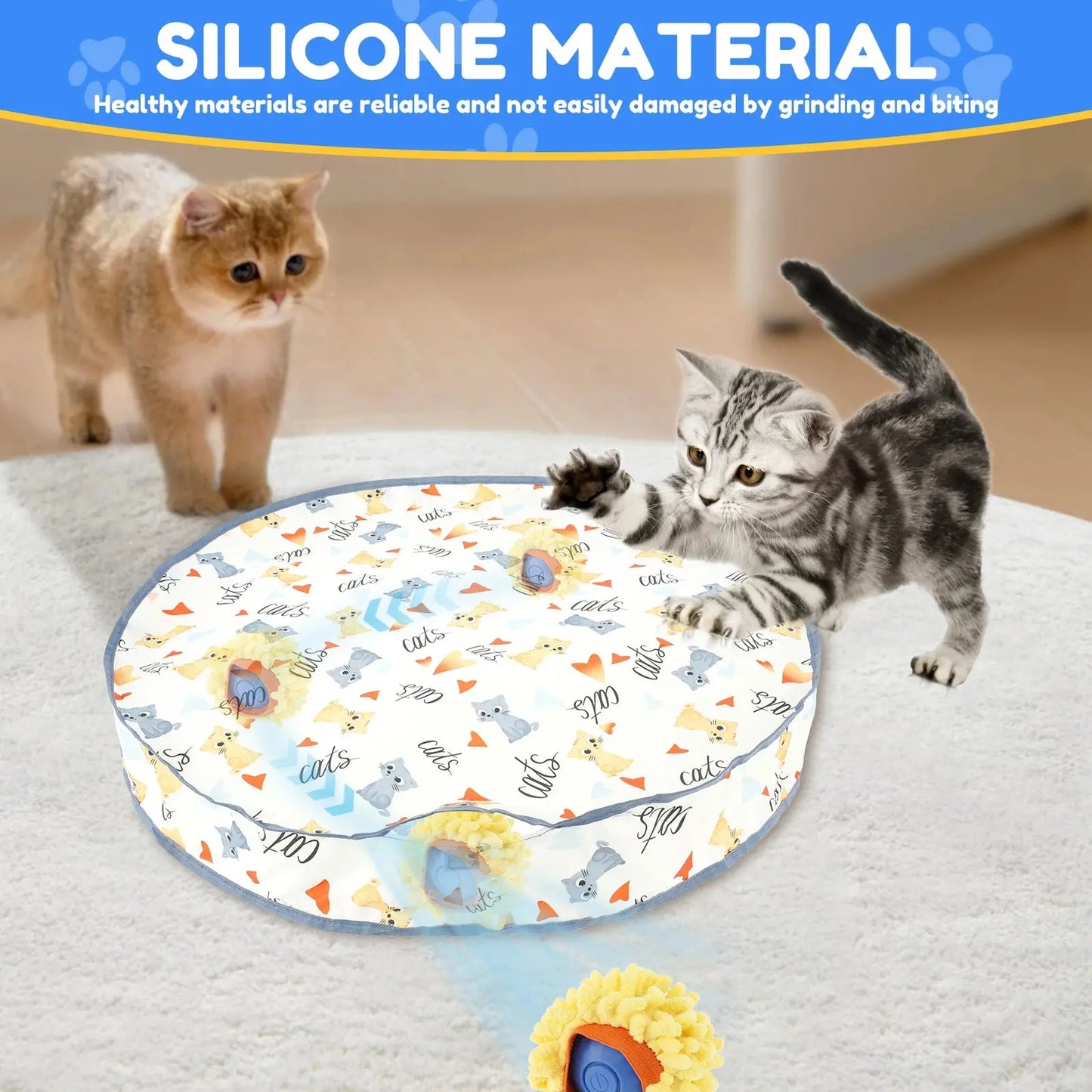 cat toy Cat Interactive Toy Ball in Pouch Fast Rolling Hide Automatic Moving Bouncing Pet Smart Toy Interactive Kitten Indoor Ball WLP Company