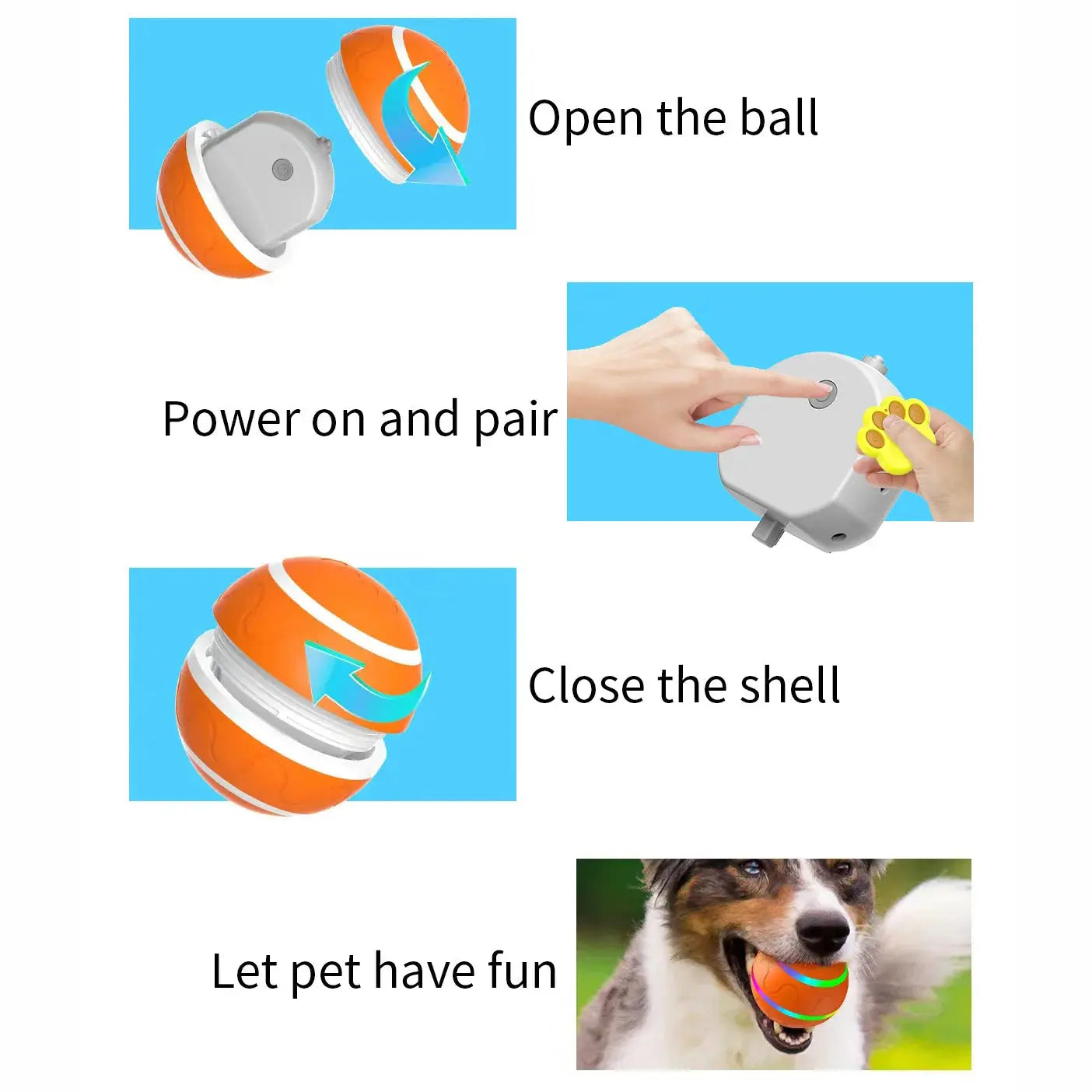 interactive pet toy Smart Interactive Pet Ball Remote Control Flashing Rolling Jumping Rotating Waterproof Dog Chew Toy Ball for Aggressive Chewers WLP Company