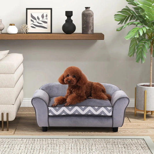 Pawhut Pet Sofa Dog Bed with Padded Cushion Washable Cover WLP Company