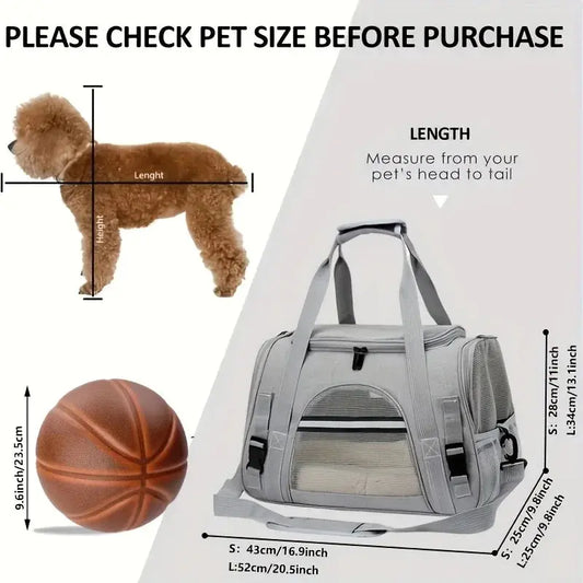Portable Cat Carrier Bag Soft-Sided Pet Carrying Four-Sided Breathable Carrier Bags with Fur Pad Cats Handbag Travel Bag Transport Bag WLP Company