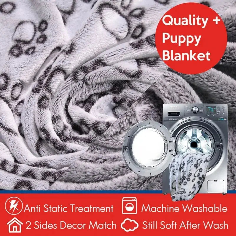 Dog Bed Mat Blanket Soft Fluffy Pet Sleeping Blanket Cute Paws Pattern Pet Travel Mat Warm Comfortable Blankets for Cat Dogs WLP Company