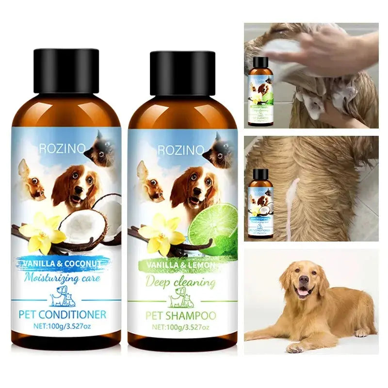 Pet Shower Gel and Conditioner Combo Pack, Perfect Clean Shampoo and Conditioner, Chemical Free, for Pets Cats and Dogs WLP Company