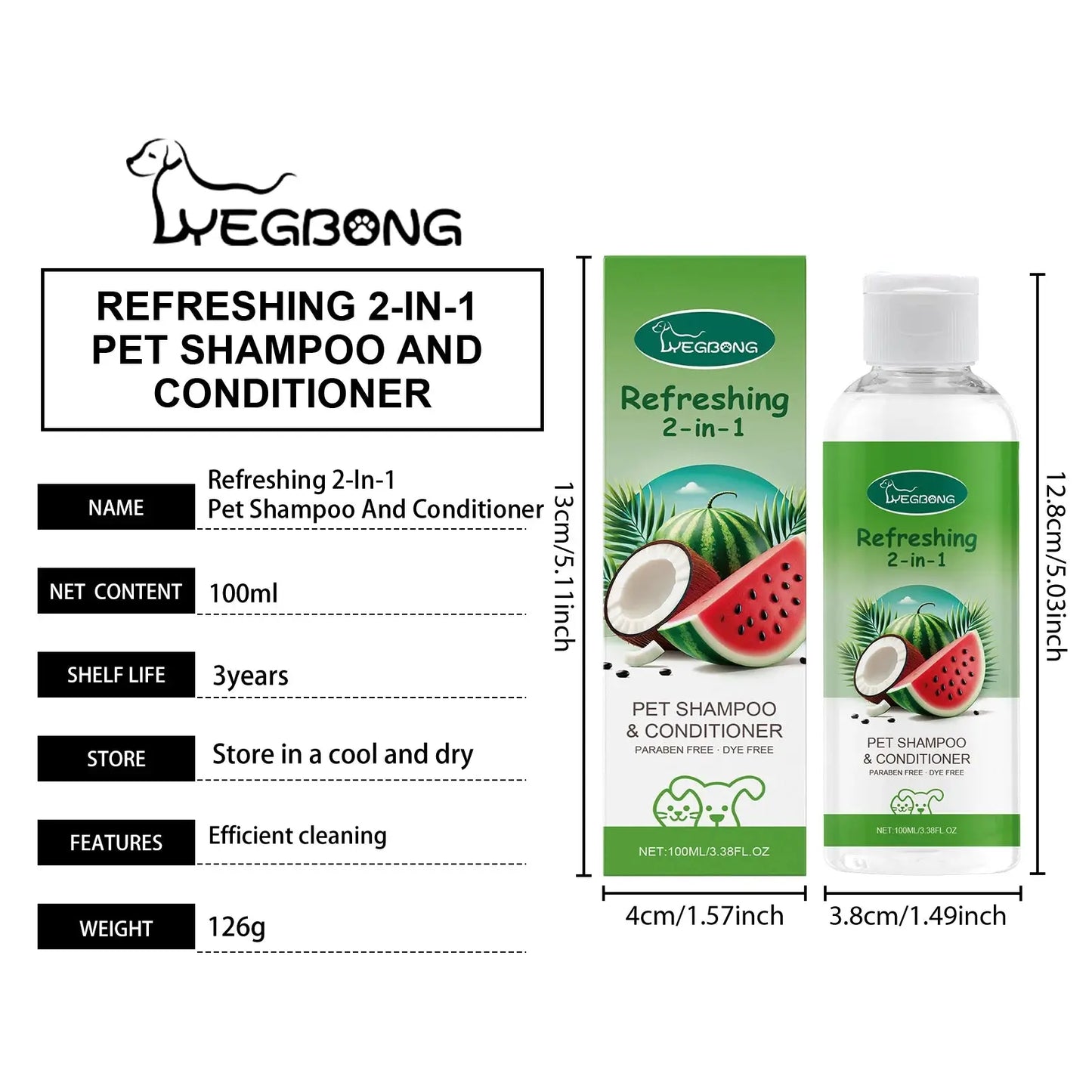 dog shampoo Yegbong Pet Shampoo Conditioner 2-in-1 Remove Dirt Smooth Fur Relieve Itching Deodorizing Long Lasting Fragrance Dogs Shower Gel WLP Company