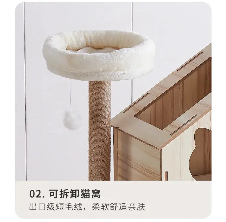 Cat Climbing Frame Nest Tree with Litter Box - Premium Quality WLP Company