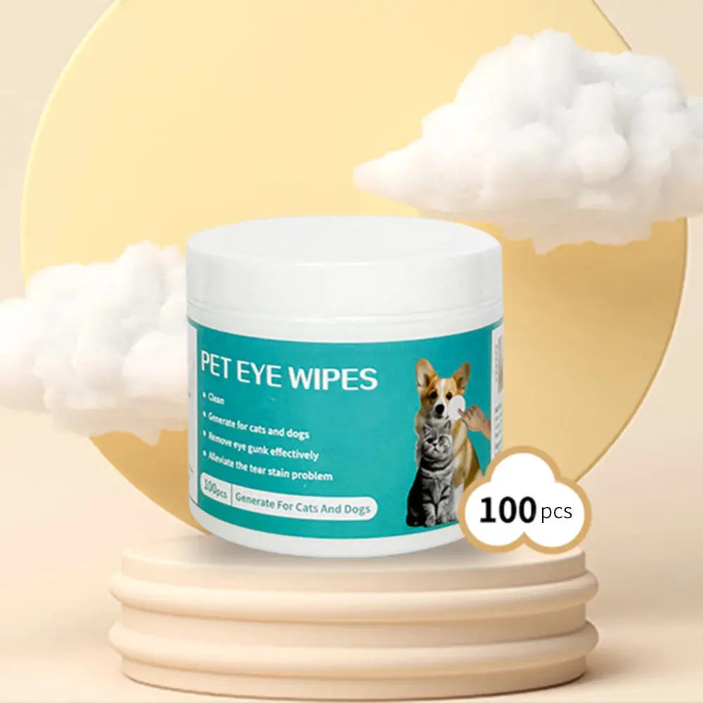 100pcs Pet Wipes for Cats Dogs Tearmark Wet Wipes Cats and Dogs Universal No Irritation Eye Cleaning Wipes Pet Supplies WLP Company
