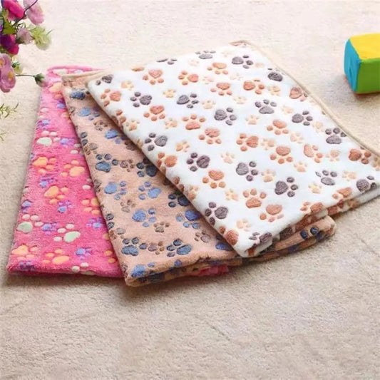 Dog Blanket Washable Fuzzy Soft Pet Mat Throw Cover for Kennel Crate Bed Cute Paw Pattern Puppy Cat Bed Blanket Mat Pet Blankets WLP Company