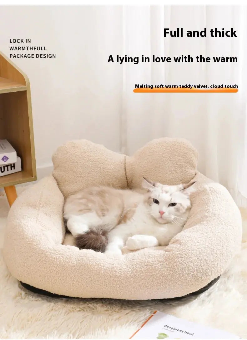 Winter Dog Kennel Can Be Disassembled and Washed, Thickened Cat Warmth Cat Kennel Teddy Fur Warm and Comfortable Pet Supplies WLP Company