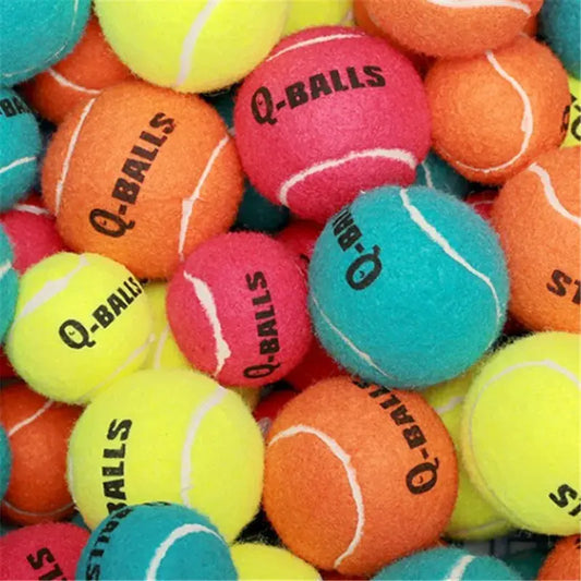 4Pcs/Set Dog Toy Q-MONSTER Thick Walled Natural Rubber Squeak Chew Balls for Dogs Tennis Interactive Bouncy Balls for Training WLP Company