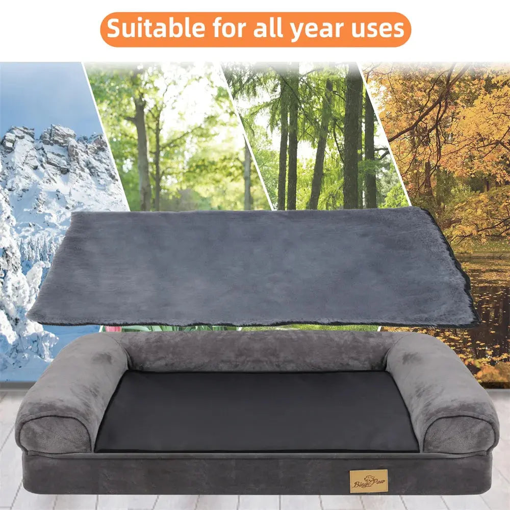 XXXL Large Calming Dog Bed Orthopedic Memory Foam Sofa Couch Waterproof Removable Cover Plush Mat for Small Medium Large Dogs WLP Company