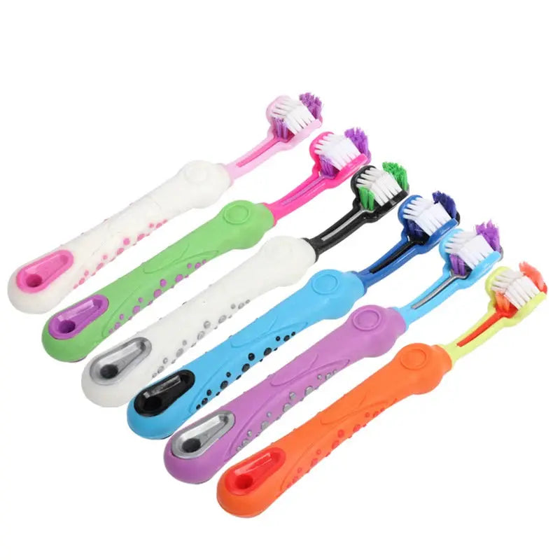 Three Sided Pet Toothbrush Multi-angle Toothbrush Cleaning Dog Cat Brush Bad Breath Pet Dental Care Cat Cleaning Mouth WLP Company