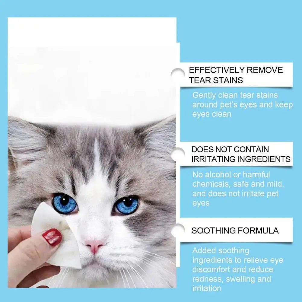 pet eye cleansing wipes Eye Cleansing Finger Wipes Cat & Dog Cleansing Wipes Eye Cleansing Decontamination Wipes Gentle Easy To Carry WLP Company