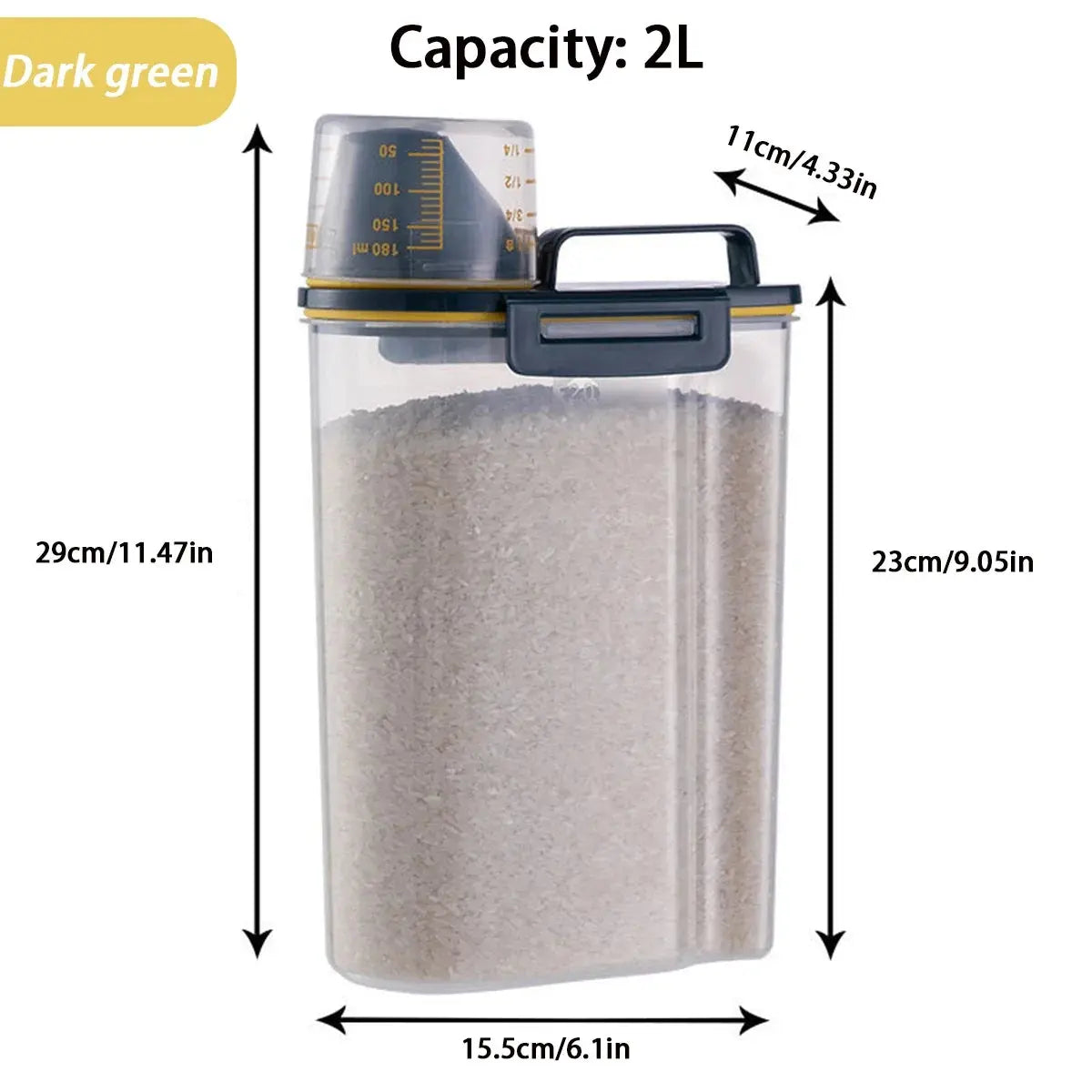 dog food storage Pail Plastic Storage Tank with Measuring Cup Container Moisture-proof Sealed Jar Pet Supplies Accessories WLP Company