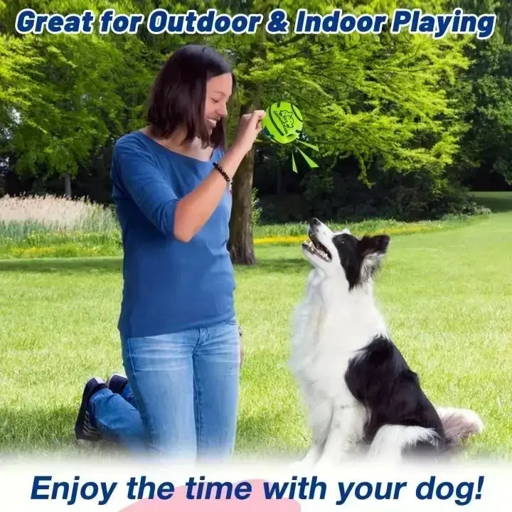 Pet Dog Toy Ball Wobble Wag Giggle Sound-Emitting Glow Ball Interactive Dog Toy Funny Indoor or Outdoor Play Agility Training WLP Company