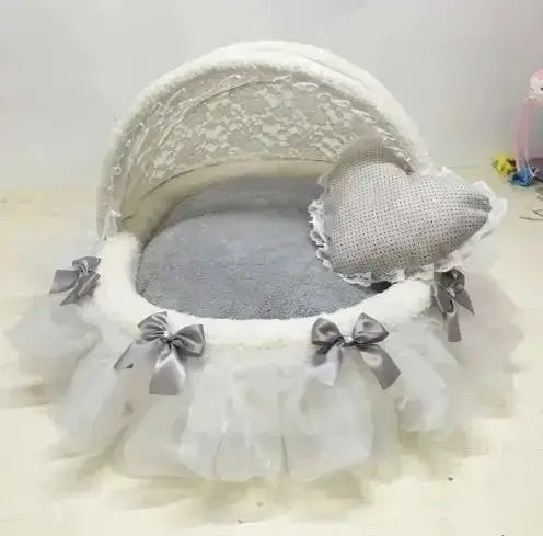 High-End Comfort Luxury Pet Bed - Coral Velvet Cradle with Aluminum Bracket WLP Company