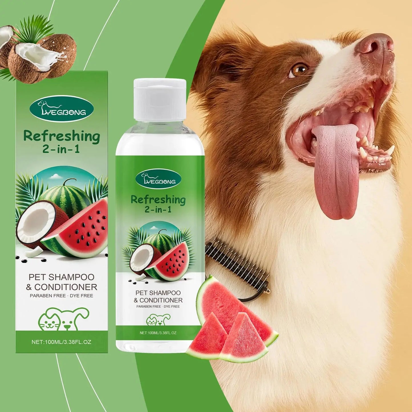 dog shampoo Yegbong Pet Shampoo Conditioner 2-in-1 Remove Dirt Smooth Fur Relieve Itching Deodorizing Long Lasting Fragrance Dogs Shower Gel WLP Company