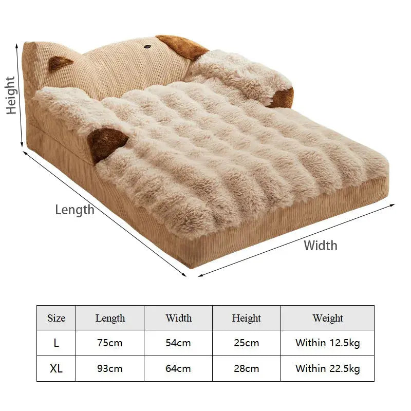 Soft Plush Dog Bed Sofa Winter Warm Pet Sleeping Mat for Small Medium Dogs Cats Removable Puppy Bed Luxury Cozy Cat Sleeping Bed WLP Company