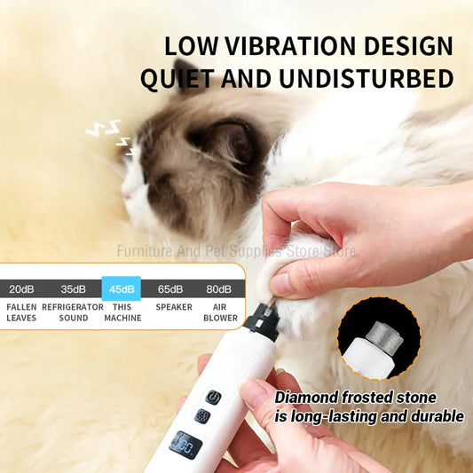 Electric Dog Nail Clippers for Dog Nail Grinders Rechargeable USB Charging LED Light Pet Quiet Cat Paws Nail Grooming Supplies WLP Company
