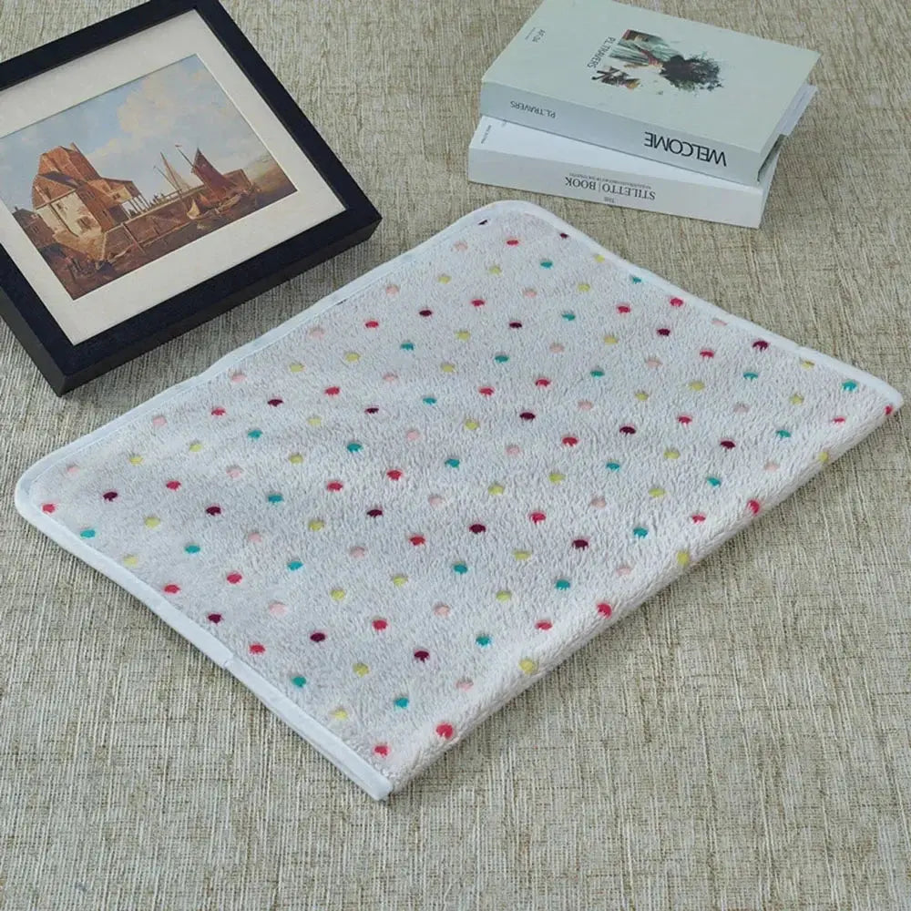 Dog Blanket Washable Fuzzy Soft Pet Mat Throw Cover for Kennel Crate Bed Cute Paw Pattern Puppy Cat Bed Blanket Mat Pet Blankets WLP Company