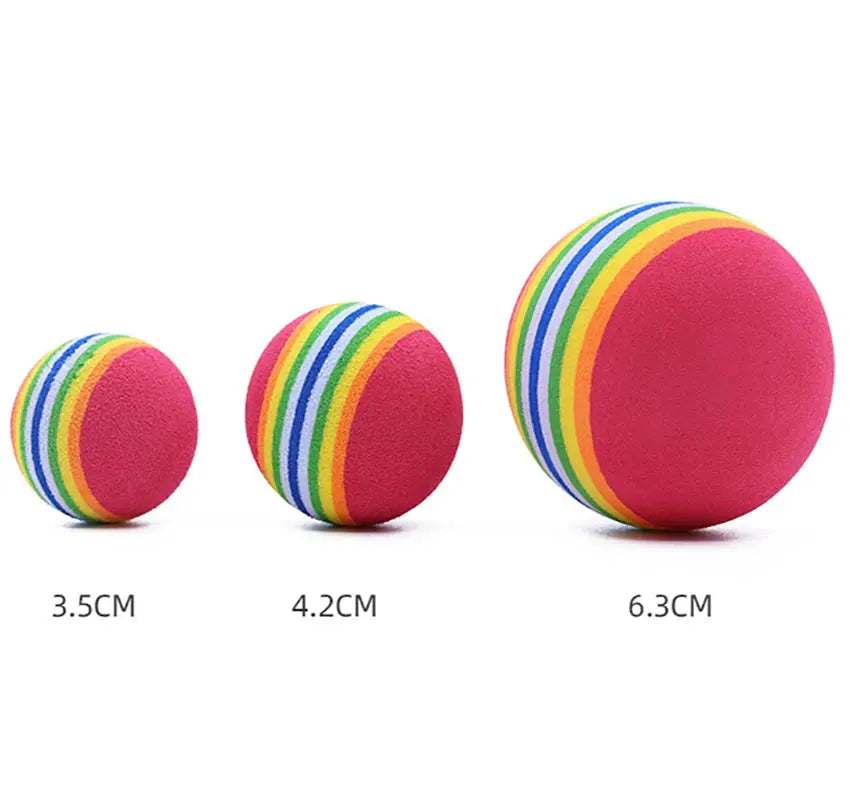 3/5/10 Rainbow Cat Toy Balls Striped Elastic Balls Wear resistant and Bite resistant Rubber Balls Suitable for Cats to Play with WLP Company