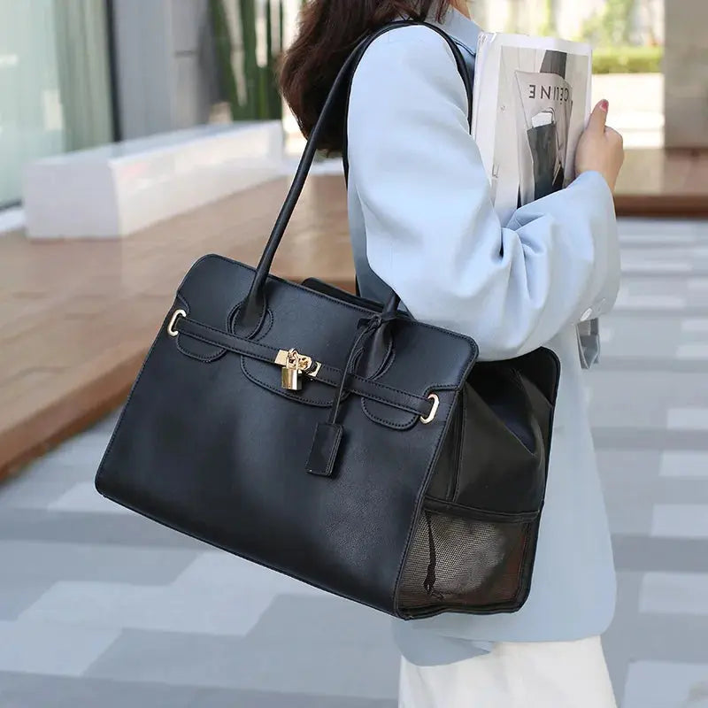 luxury pet carrier Fashion Leather Pet Carrier Bag, Breathable WLP Company
