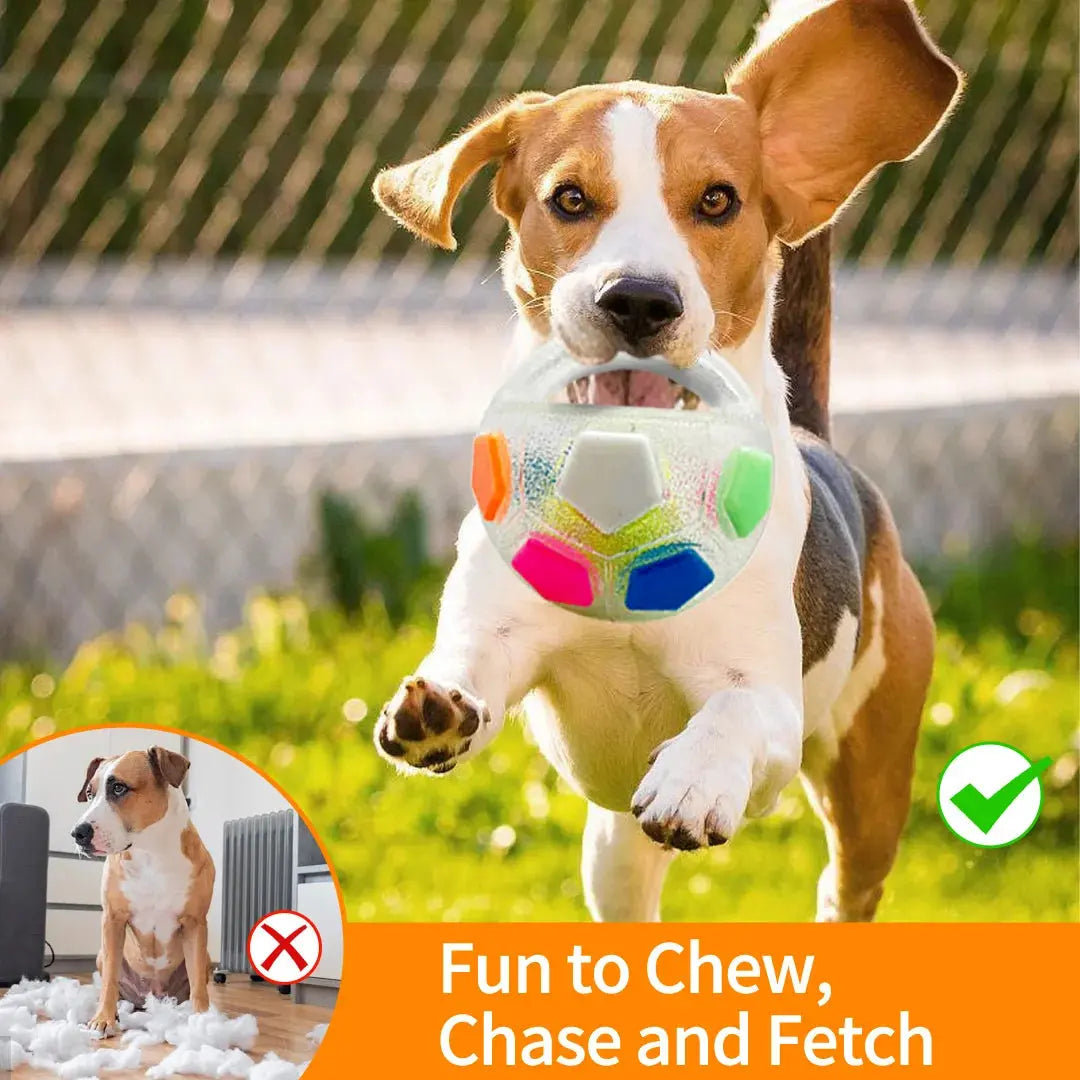 New football tennis ball shaped pet dog toys, durable teething relief to accompany outdoor training squeak toys WLP Company