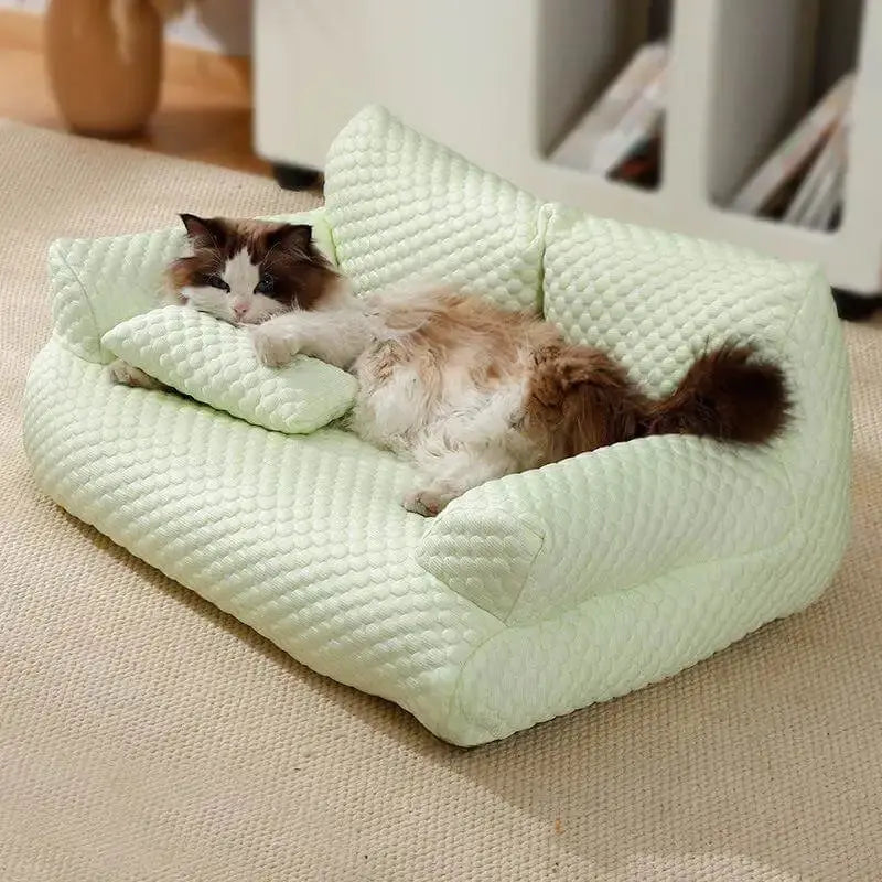 custom pet bed Cooling Pet Bed Breathable Washable Dog Cat Sofa Couch Bed With Pillows Dog Accessories WLP Company