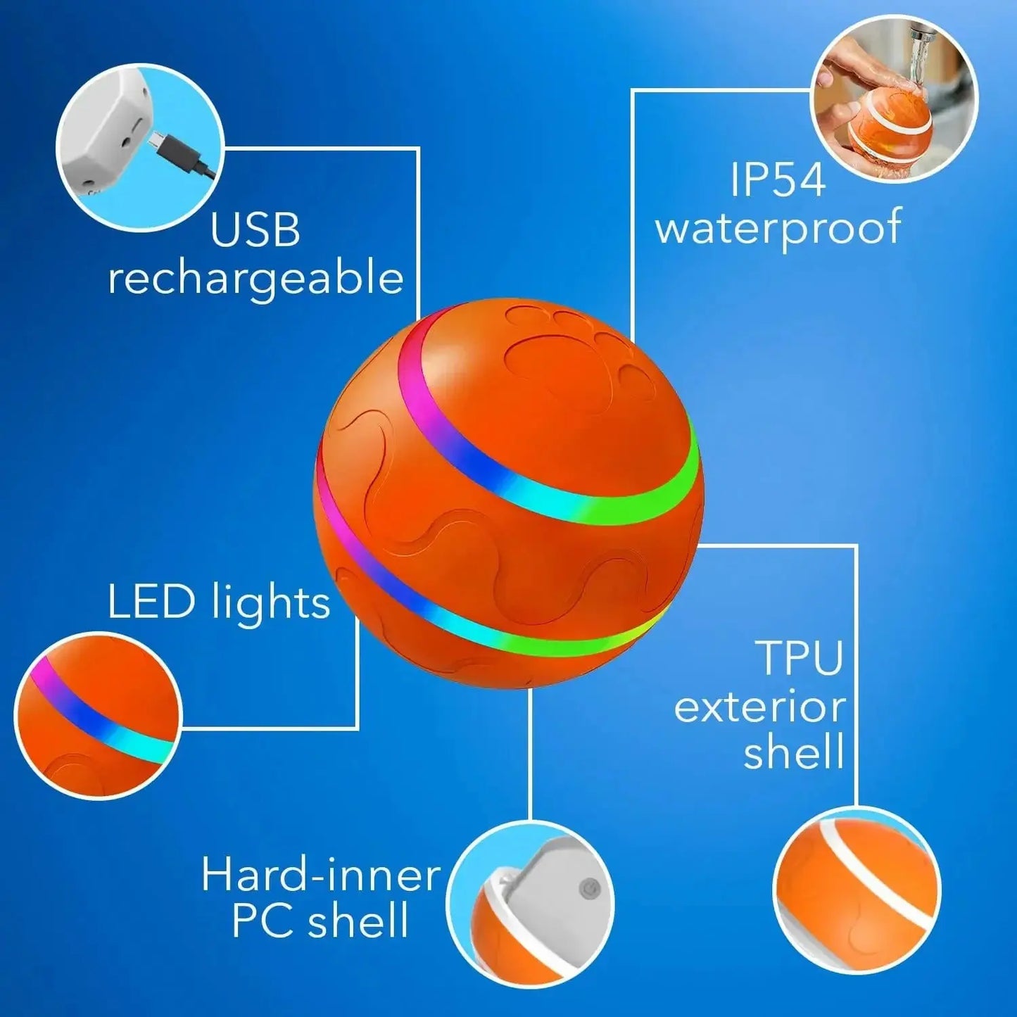 interactive pet toy Smart Interactive Pet Ball Remote Control Flashing Rolling Jumping Rotating Waterproof Dog Chew Toy Ball for Aggressive Chewers WLP Company