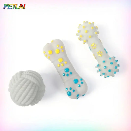 dog toys Dog sound Toys Chew bone stick ball Interactive bone barbell pet cat Summer Anti-stress Educational Walking Barking Toy Supplies WLP Company