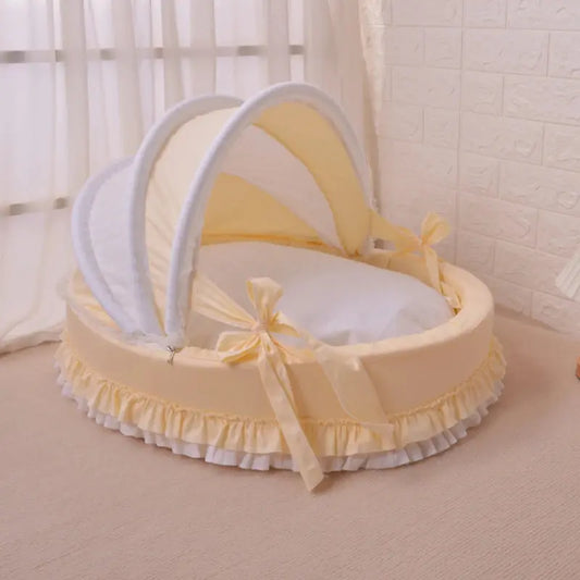 High-End Comfort Luxury Pet Bed - Coral Velvet Cradle with Aluminum Bracket WLP Company