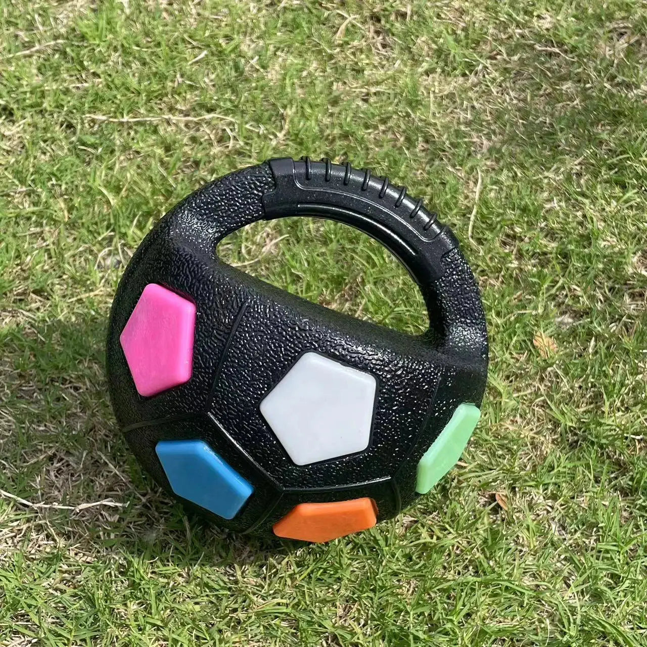 New football tennis ball shaped pet dog toys, durable teething relief to accompany outdoor training squeak toys WLP Company