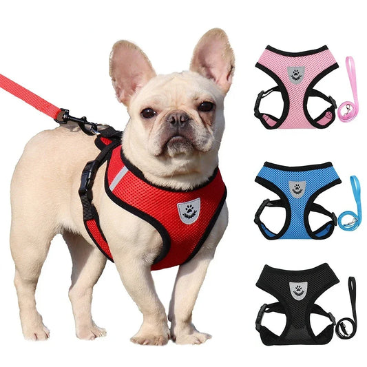 Cat and Dog Harness Lead Leash Adjustable Vest Polyester