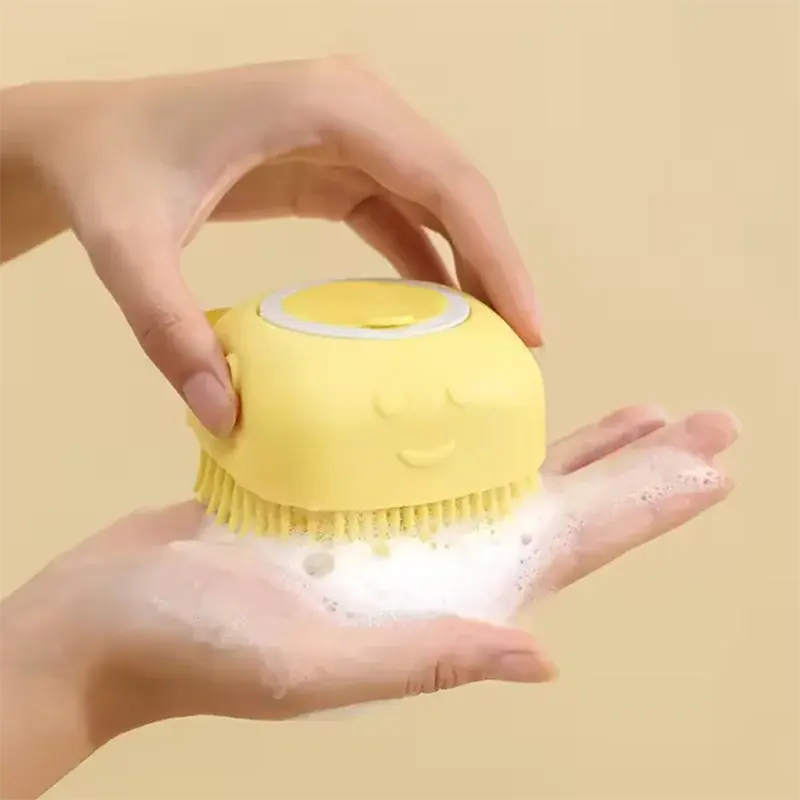 pet dog bath brush Pet dog silicone bath brush Clean care baby Baby bath massage brush Safe non-toxic pet products WLP Company