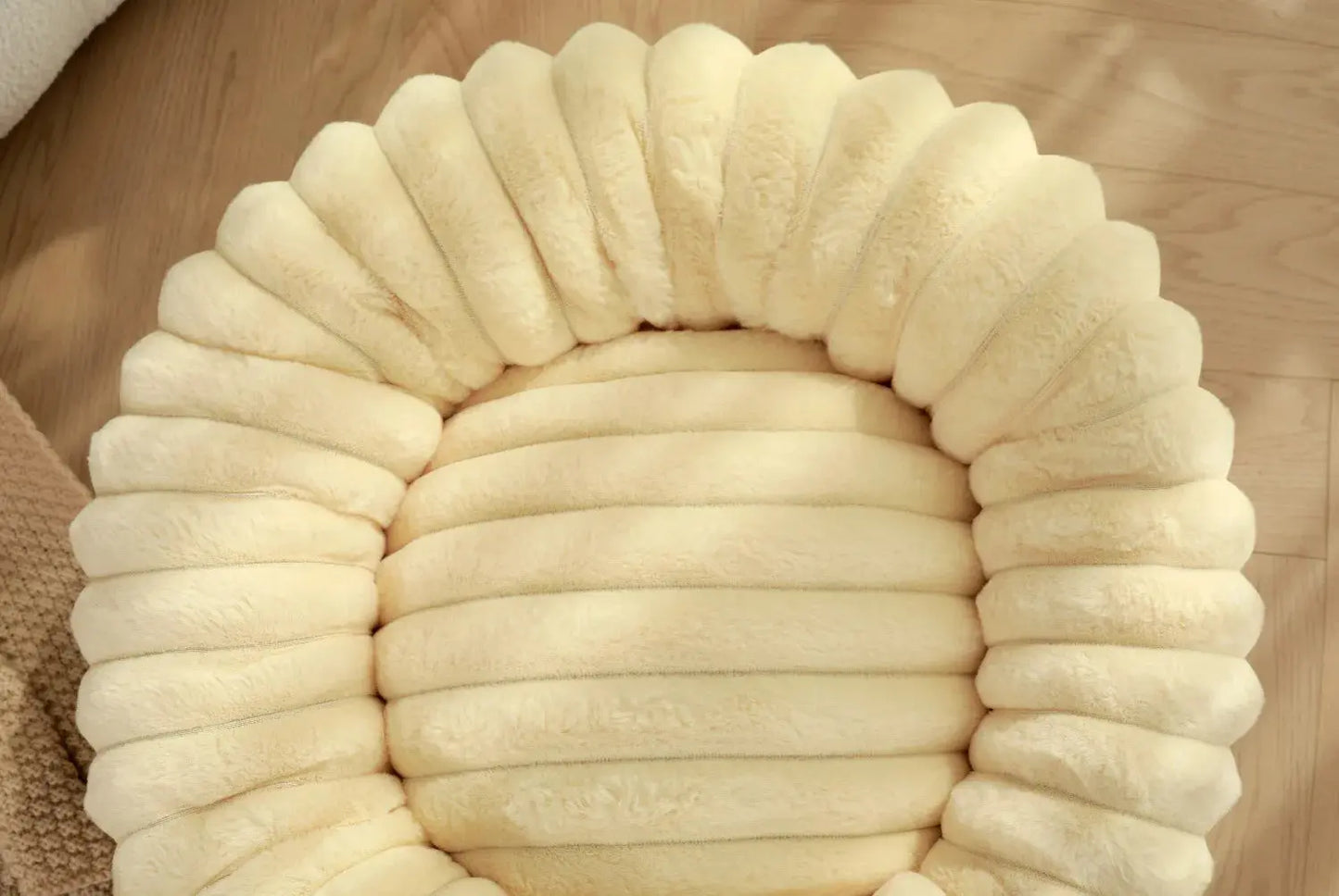 pet bed Nest High Weight Straight Strip Rabbit Plush Pet Mat Long Hair Round Cat Nest Winter Warm Dog Bed Dog Nest WLP Company