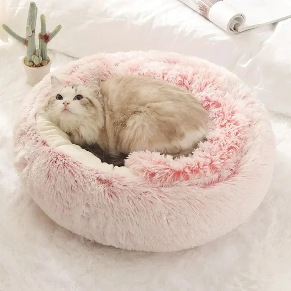 cats bed Round Plush Bed - Soft Warm Enclosed Sleep Bag & Cave Basket WLP Company
