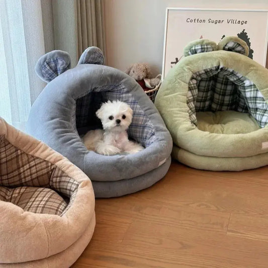 Pet Nest Semi-Enclosed Hairy Cat Nest House Winter Warm Dog Bed Cushion Dog Accessories WLP Company